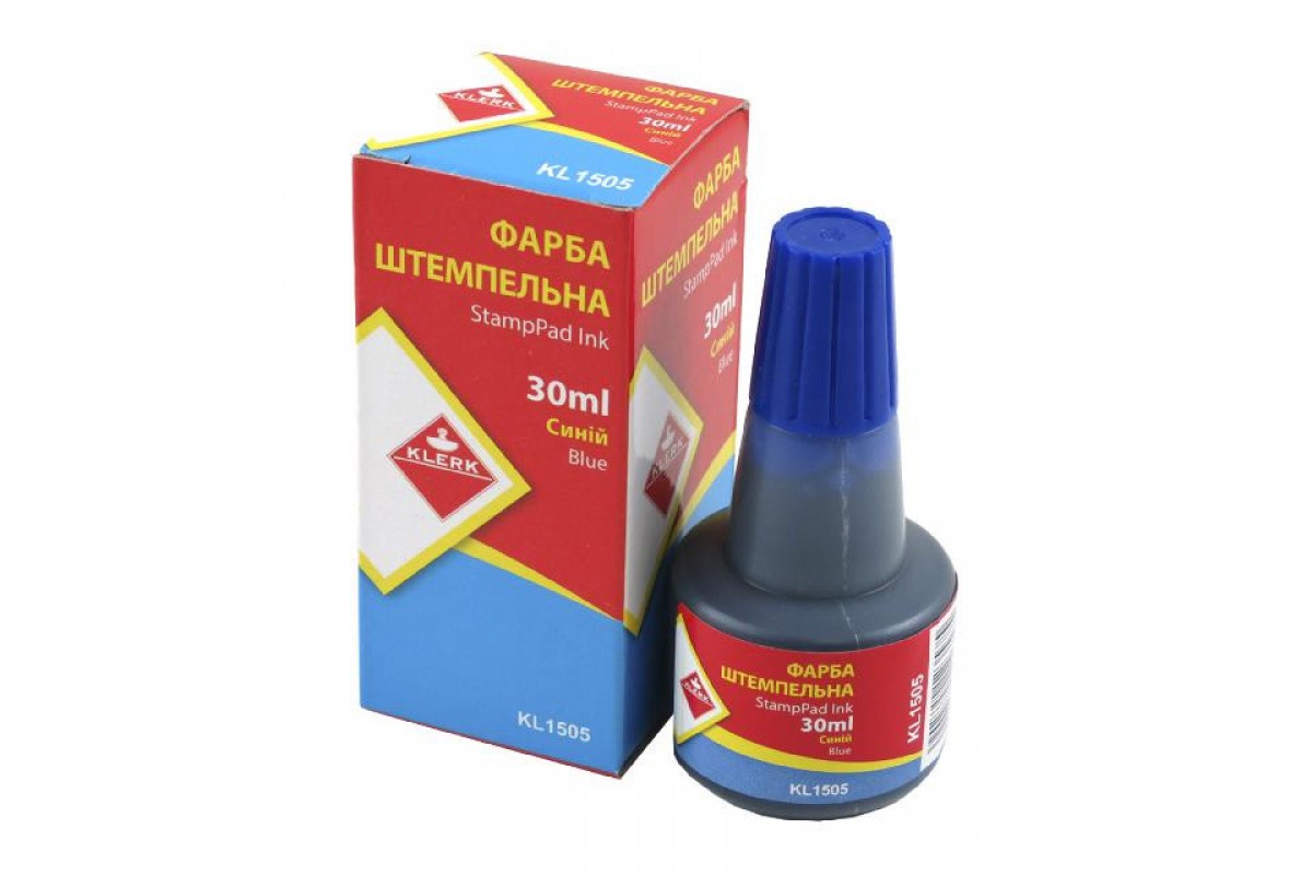 Фарба штемпельна KLERK (KL1505), колір - синій, 30мл